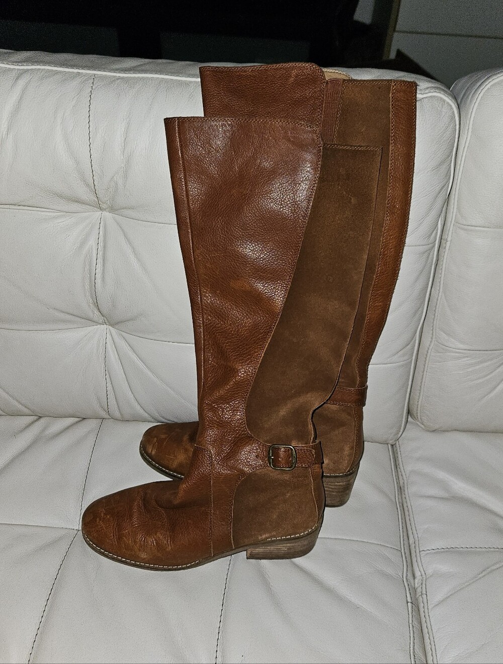 Lucky Brand Women's Tall Brown Leather Riding Boots